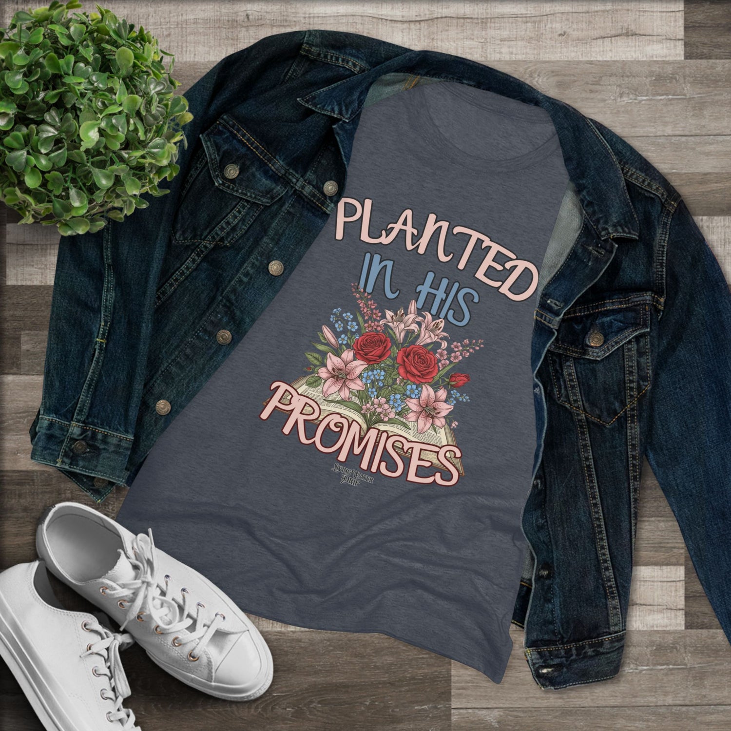 Floral Women's Tee - Planted in His Promises