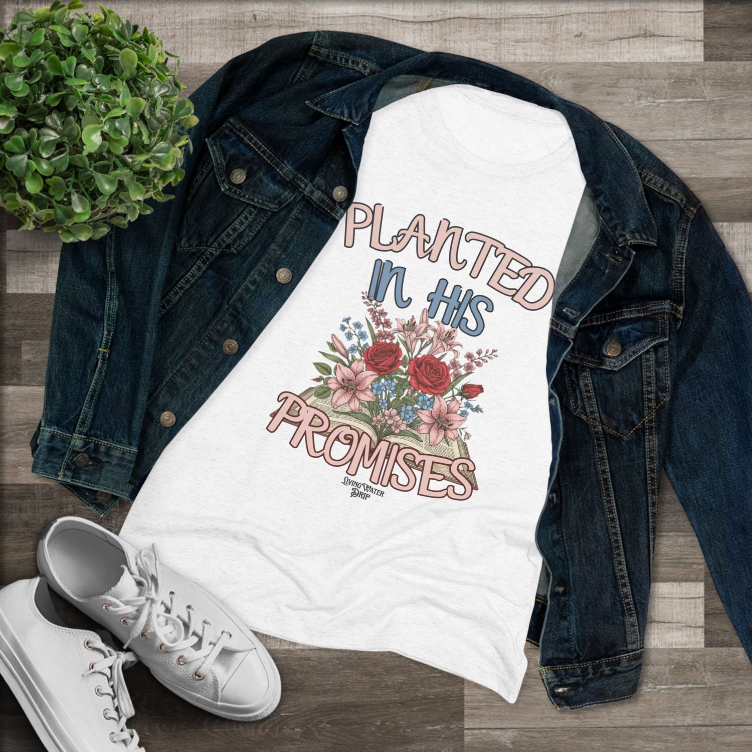 Floral Women's Tee - Planted in His Promises