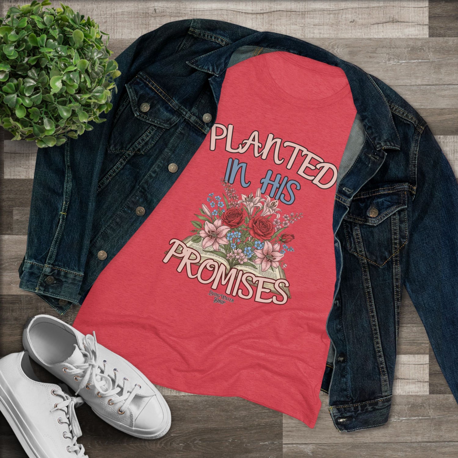 Floral Women's Tee - Planted in His Promises