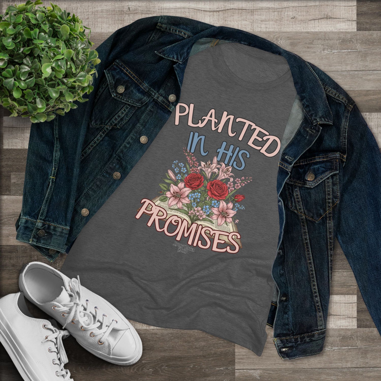 Floral Women's Tee - Planted in His Promises