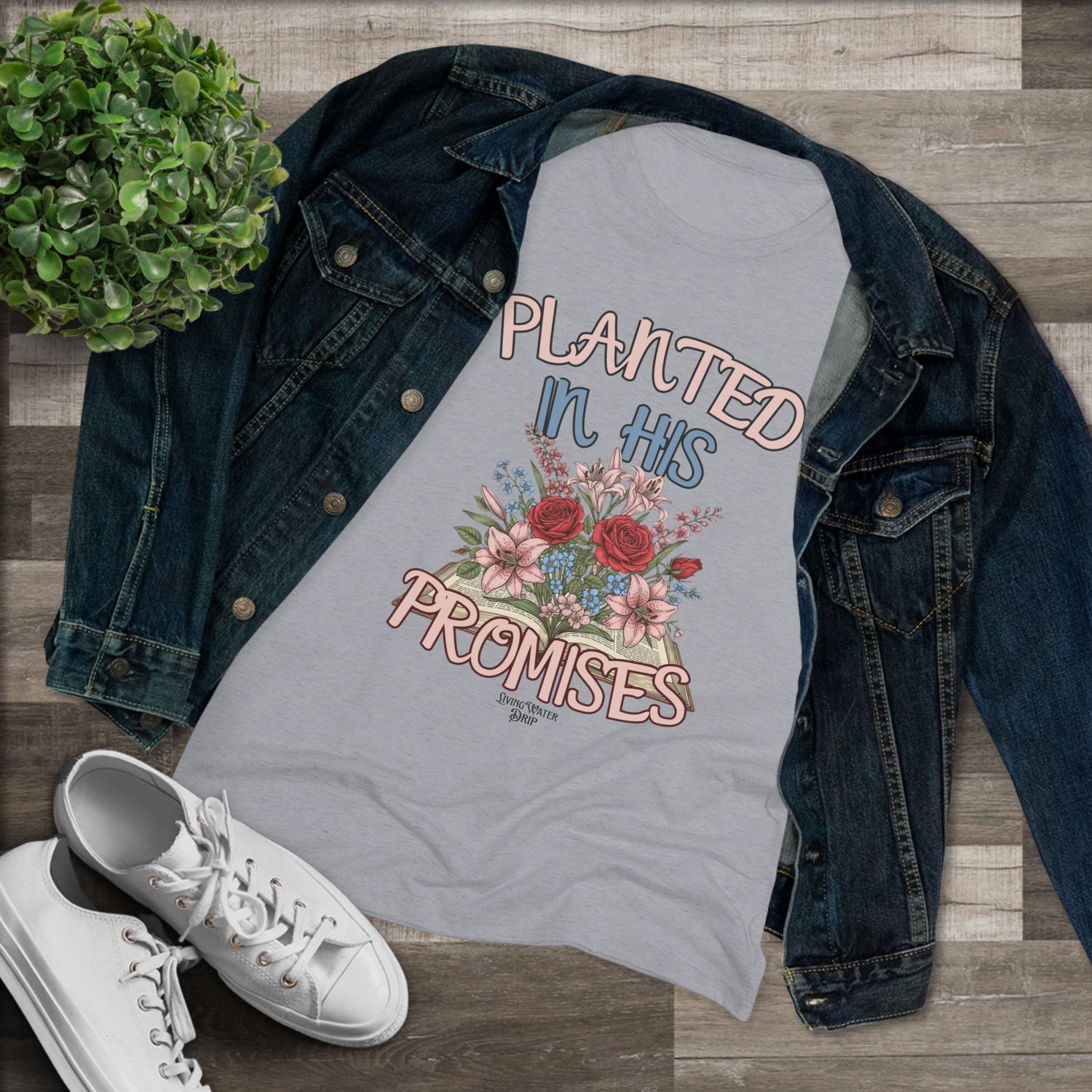 Floral Women's Tee - Planted in His Promises